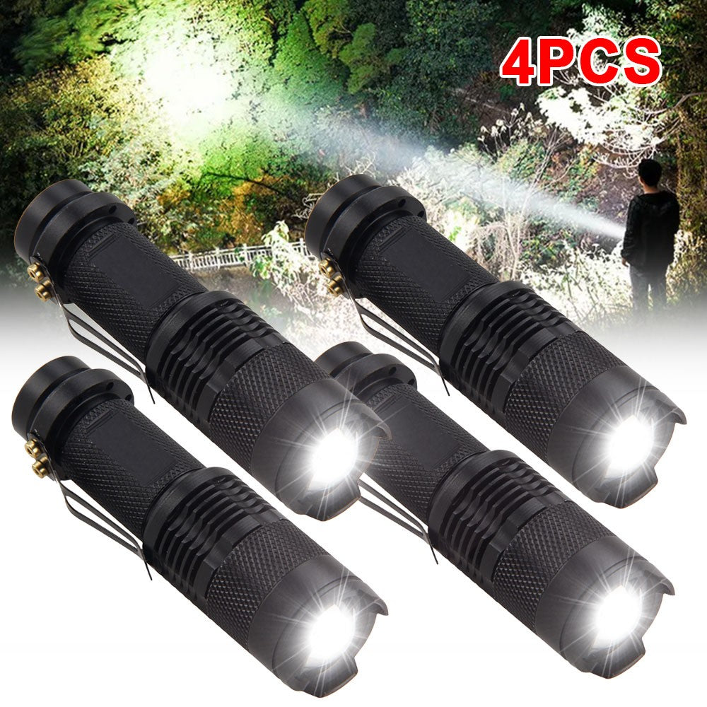 Mini LED Flashlight UV Zoomable Torch for Camping Hiking Night Astronomy