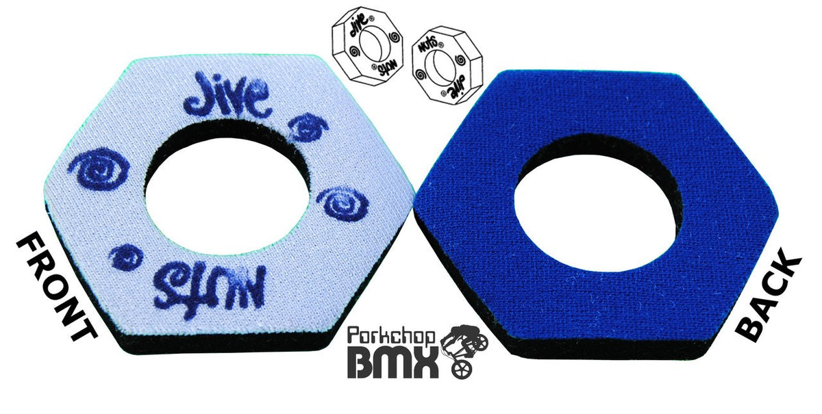 Reversible Foam Handlebar Grips for BMX Bikes - Blue Silver NOS Pair