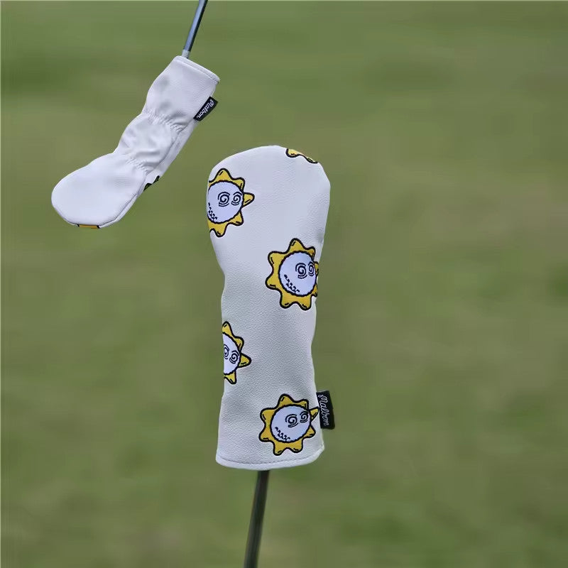 Golf Club Headcover Set Sunflower Style for Driver, Hybrid, Putter & Iron