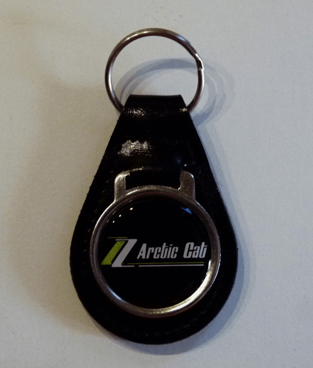 Reproduction Arctic Cat Snowmobile Medallion Leather Keychain