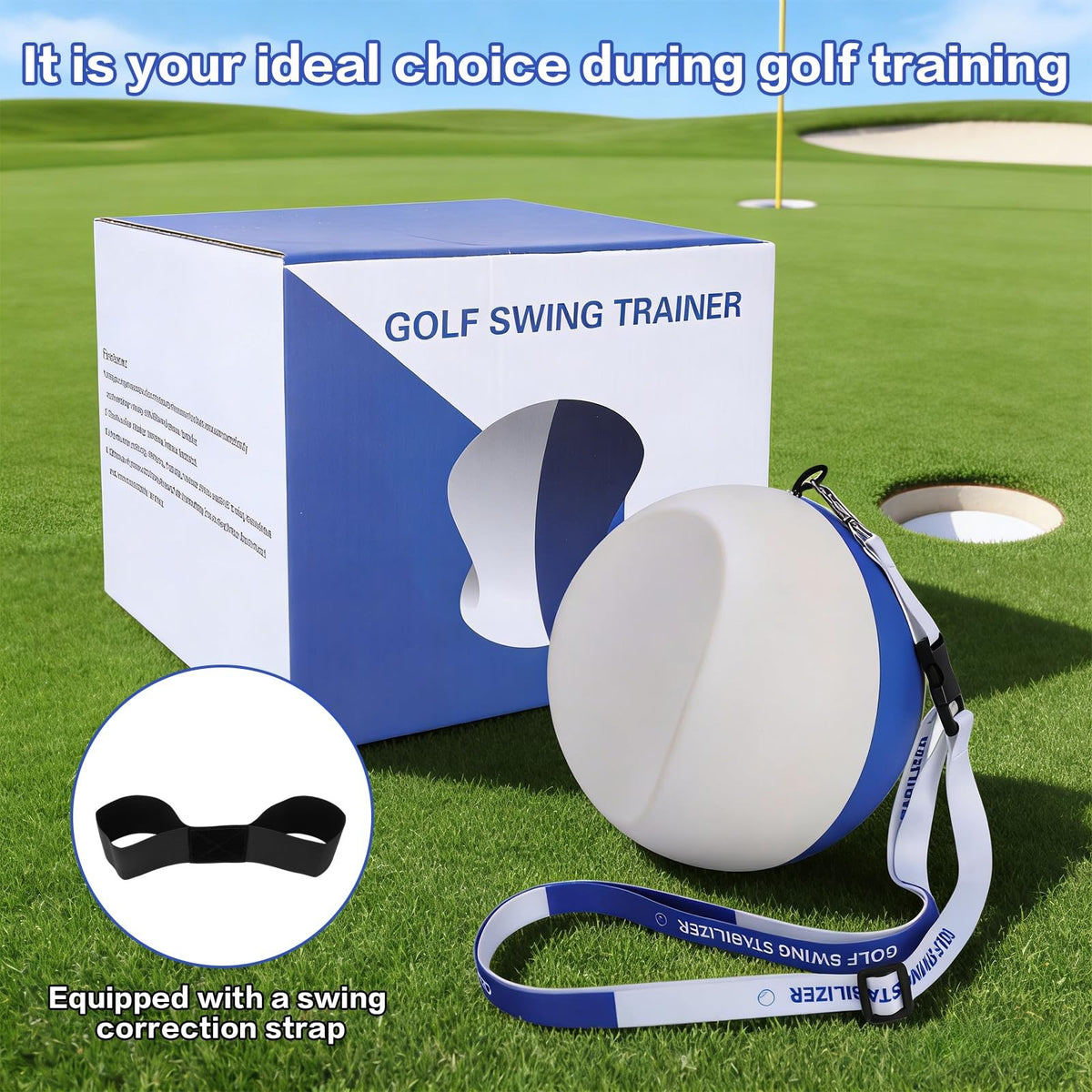 Golf Swing Trainer Ball with Forearm Connection for Improved Accuracy