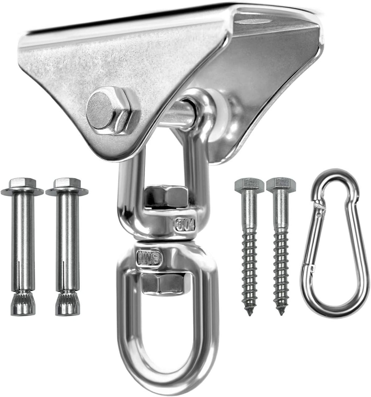 Stainless Steel Punching Bag Hanger with Swivel Chain and Snap Hooks - Heavy Duty Gym Equipment