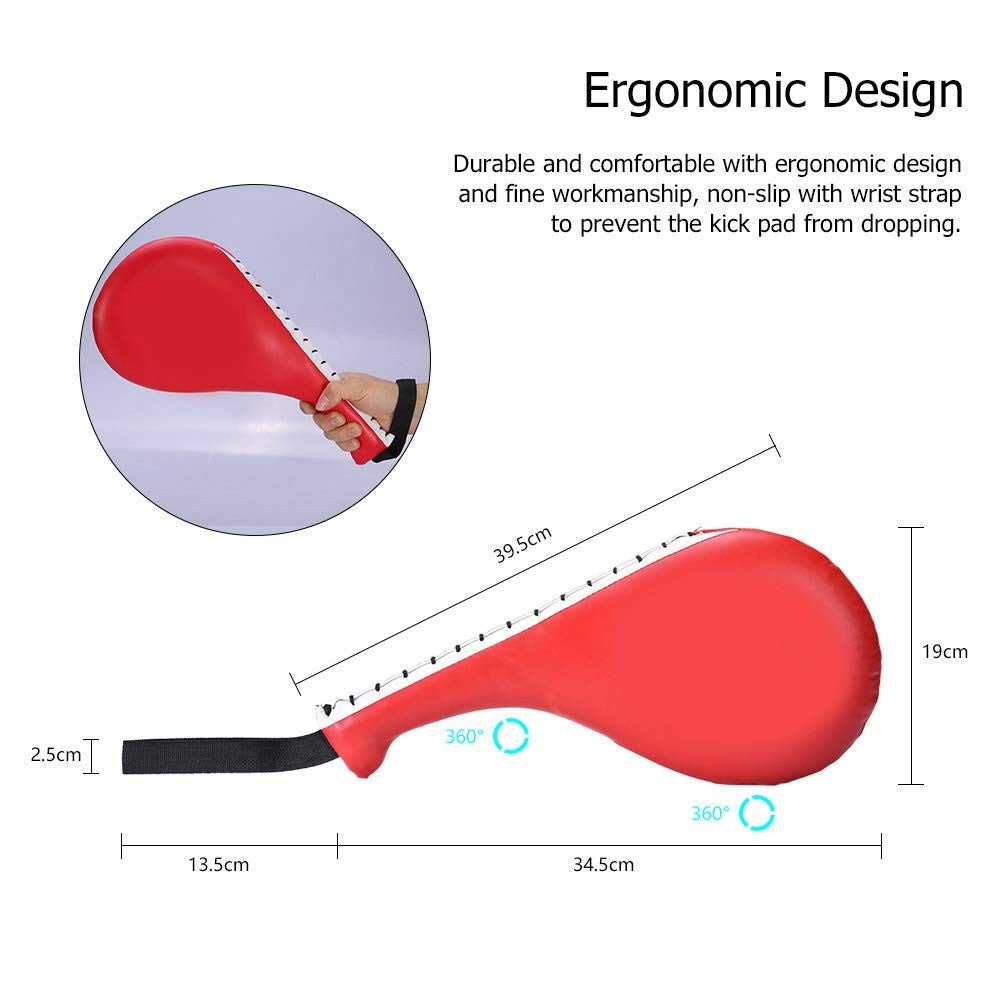 Martial Arts Kick Pad for Taekwondo Boxing Training - Double Sided Practice Target with Wrist Strap