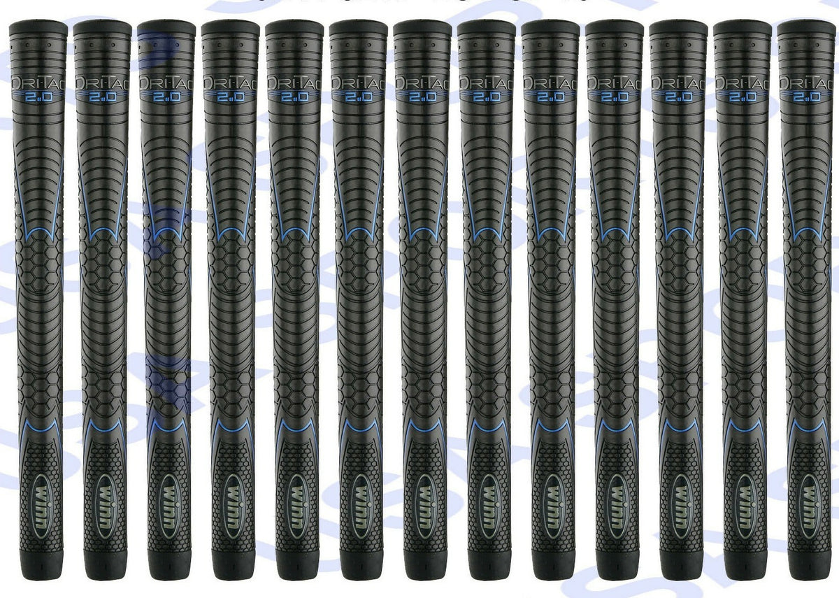 Golf Grip Set of 5-9 Winn DRI-TAC 2.0 Midsize Jet Black Golf Club Grips