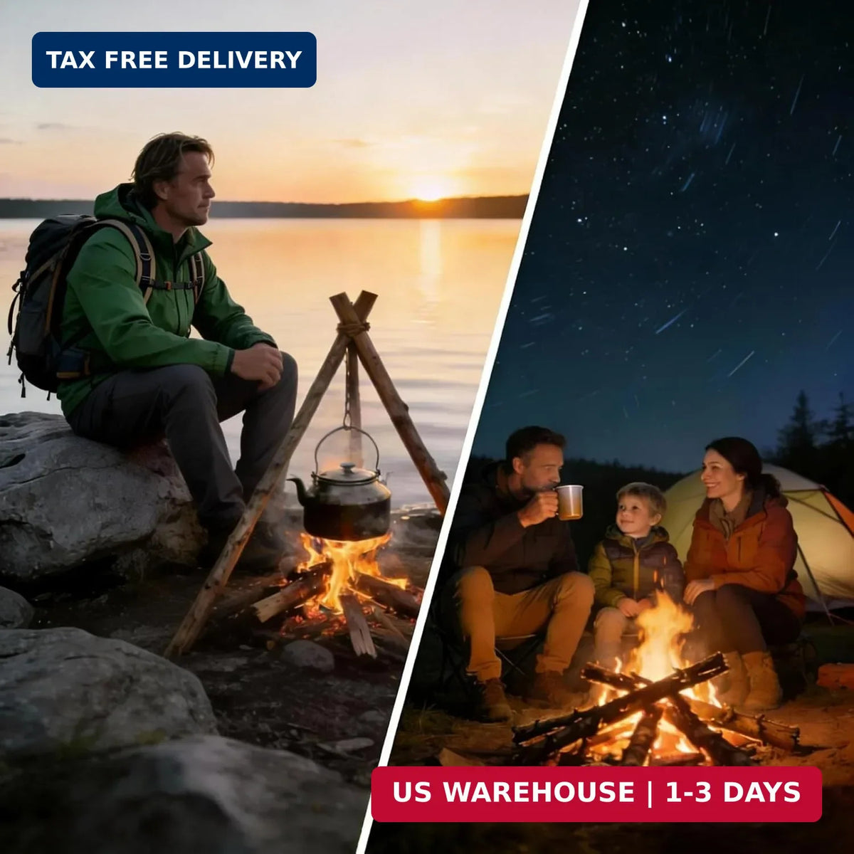 4-Inch Waterproof Ferro Rod Fire Starter Kit with Striker for Camping