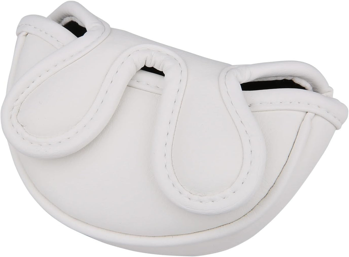 Golf Club Mallet Putter Head Cover White for Center Shaft - Protective & Stylish