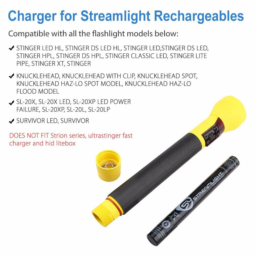 AC/DC Power Supply Adapter Charger for Streamlight Stinger Flashlights