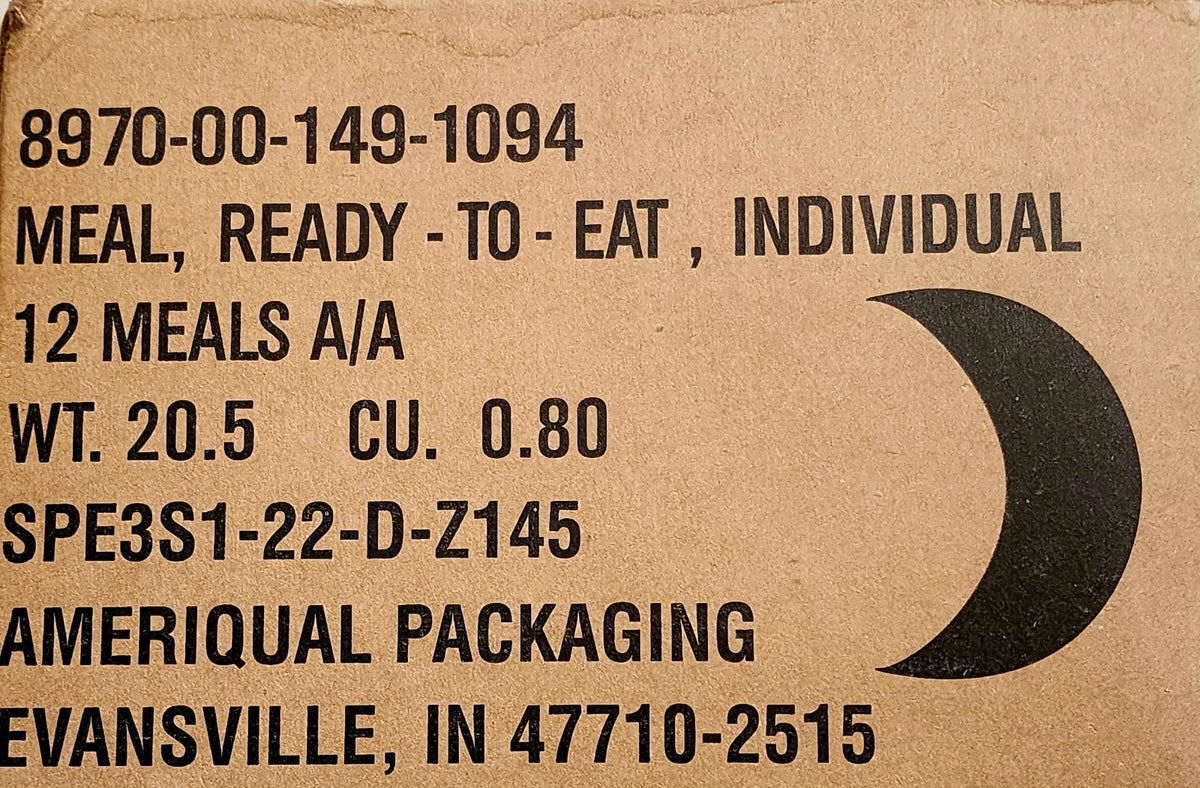 Military MRE Meals Ready To Eat Cases A & B - Long Shelf Life Camping & Outdoor Food