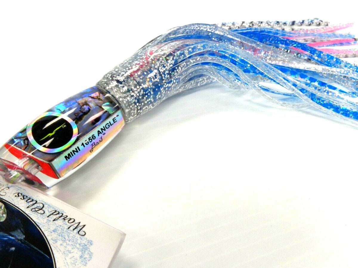 Big Game Trolling Lure - Medium Angled Silver Mackerel & Paua Shell Head