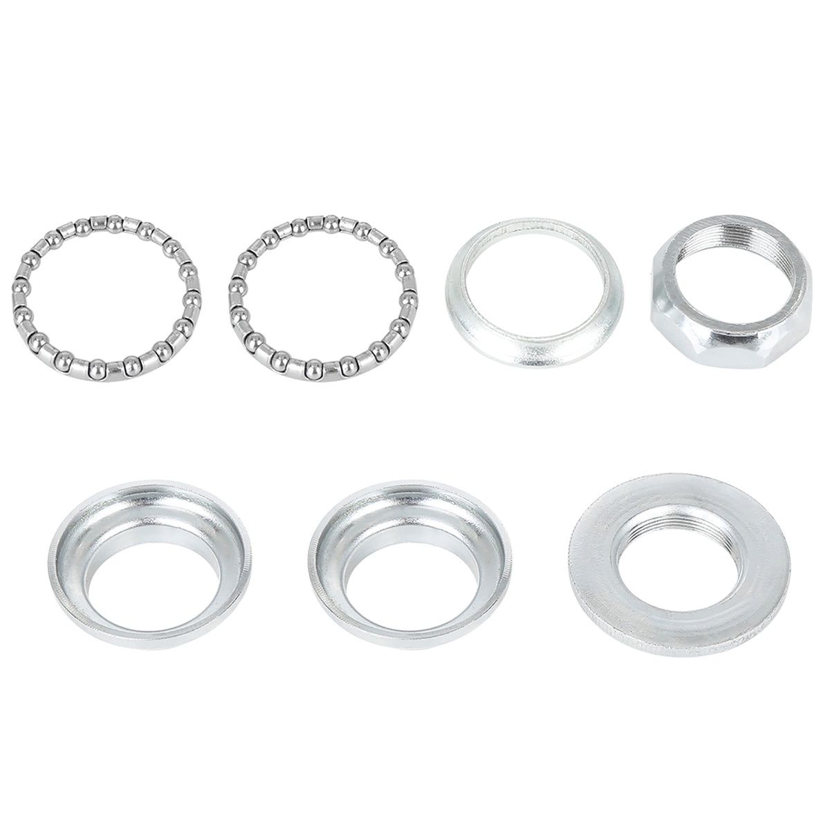 7-in-1 Steel Bicycle Threaded Headset with Sealed Bearings Set - Fits 1 Inch