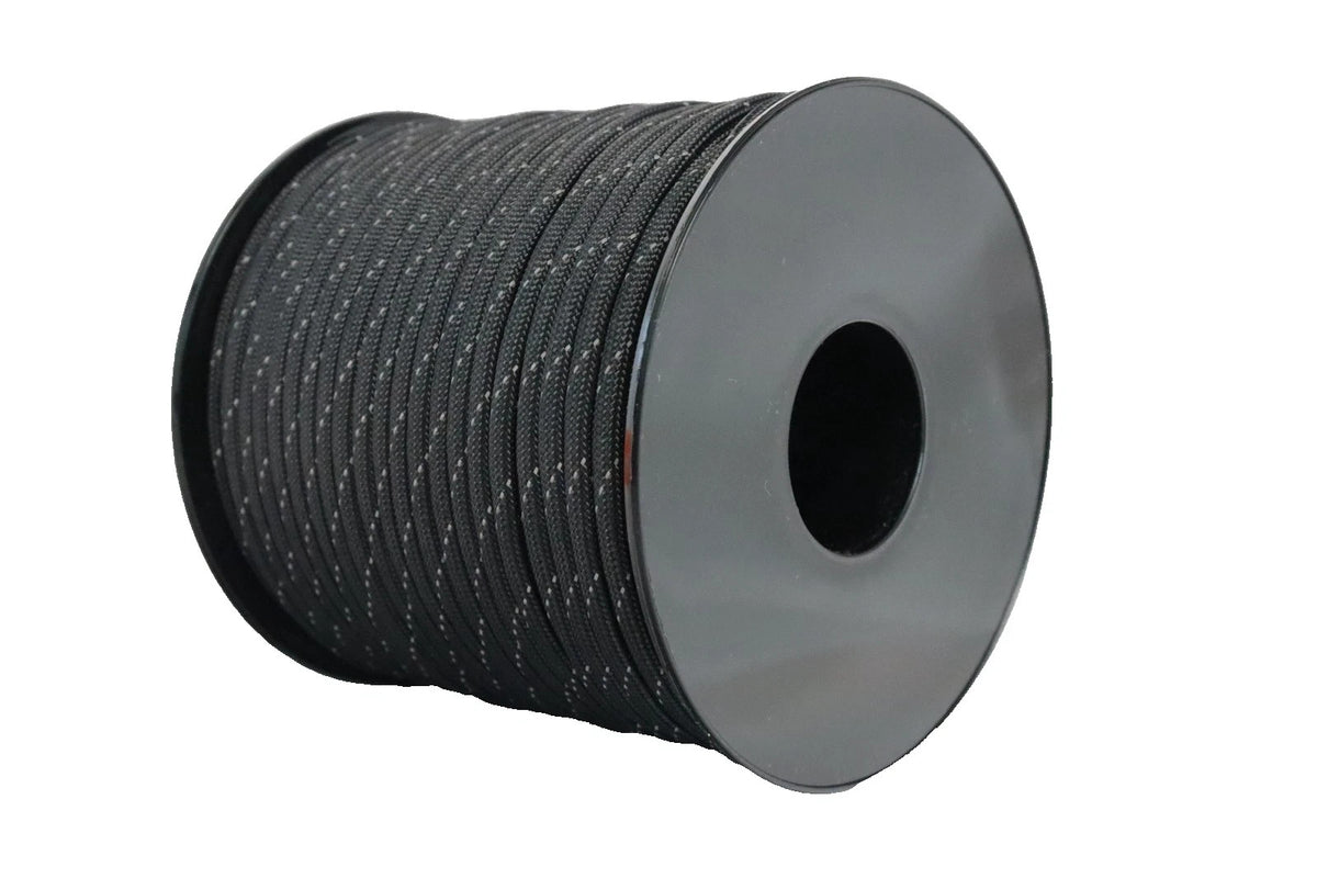 Reflective Paracord Rope 200ft 4mm, Strong Nylon Camping & Outdoor Cord