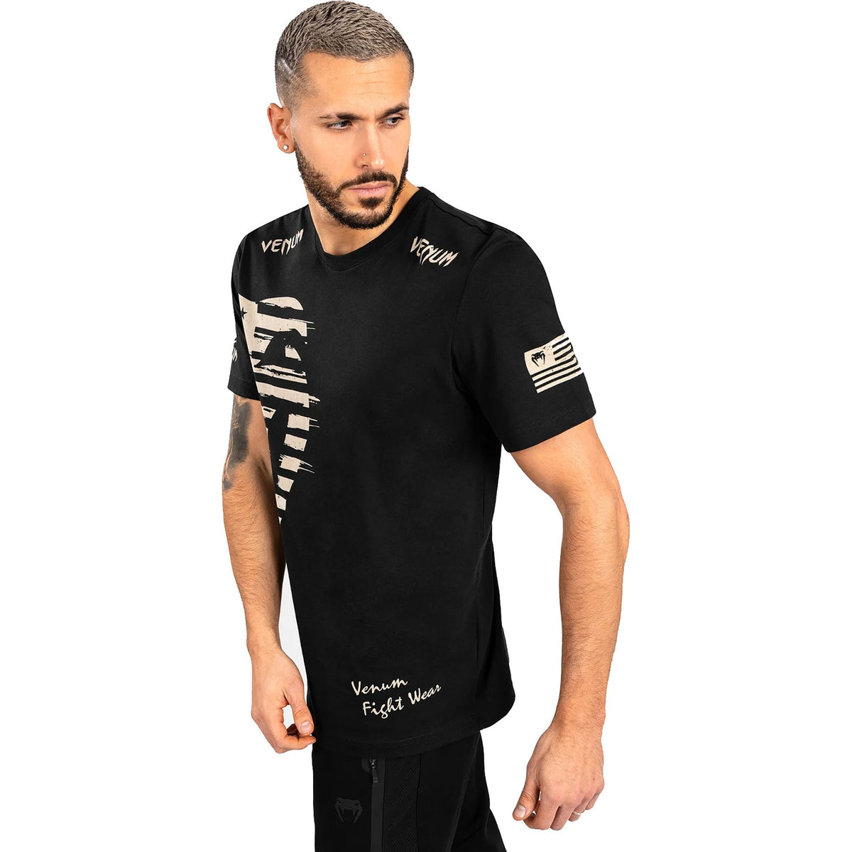 Men's Boxing T-Shirt - Black Gym & Training Tee with Venum Logo