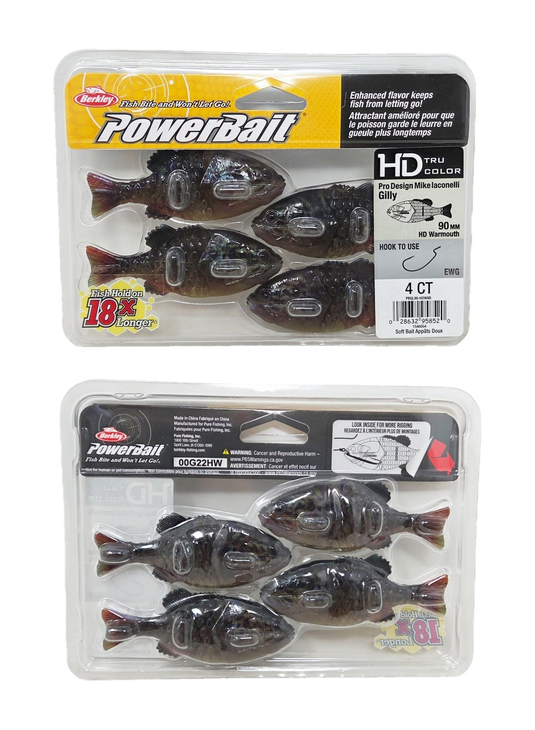 Berkley PowerBait Gilly Swimbait 90mm HD Warmouth Pack for Bass Fishing