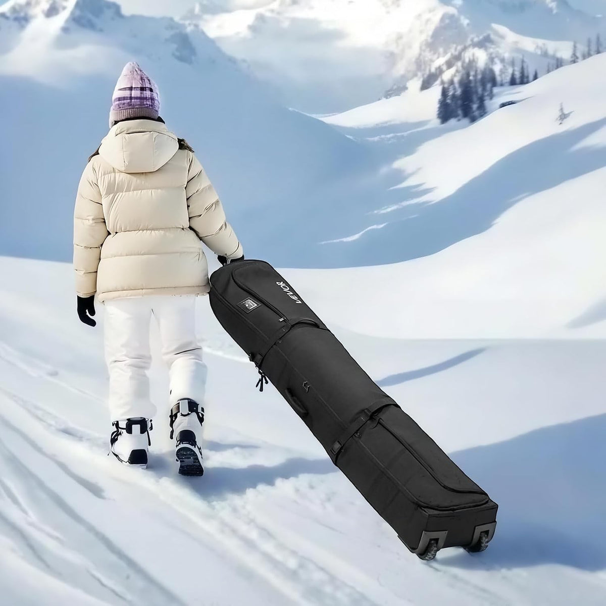 Waterproof Ski & Snowboard Roller Bag with Wheels - Padded Travel Bag for Winter Sports