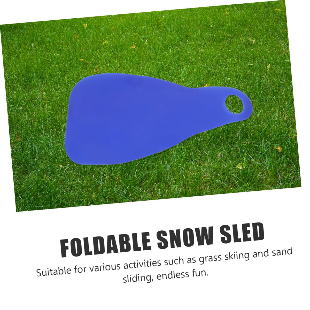 Foldable Plastic Snow Sled with Handle for Winter Snow, Grass & Sand Outdoor Fun
