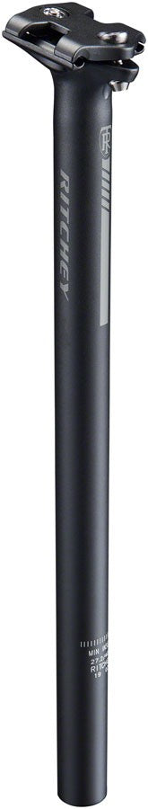 Bicycle Seatpost 27.2mm x 400mm Aluminum Zero Offset Black