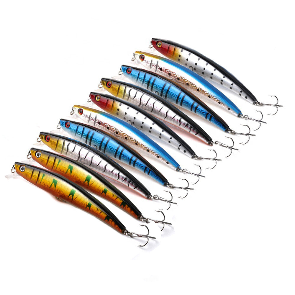 10 Pike & Bass Fishing Lures Hard Minnow Crankbaits Swimbaits 4.5 Inch