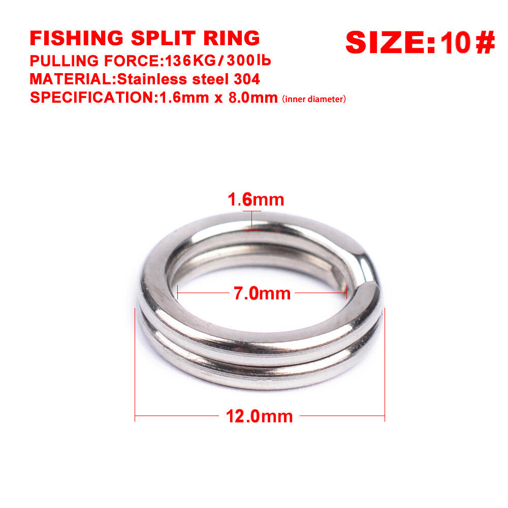 Heavy Duty Stainless Steel Fishing Split Rings 25LB-350LB Saltwater Tackle