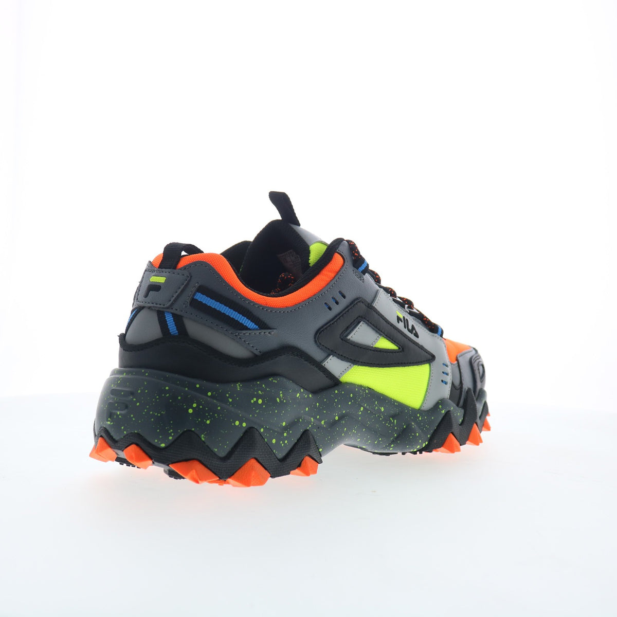Men's Orange Leather Hiking Shoes - Trail Running Sneakers