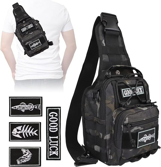 Waterproof Fishing Tackle Backpack with Multiple Compartments - Outdoor Shoulder Bag