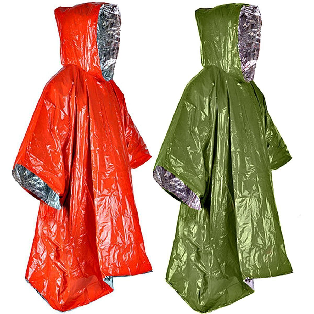 Reusable Thermal Emergency Poncho Waterproof Rain Camping Gear 1/2PC