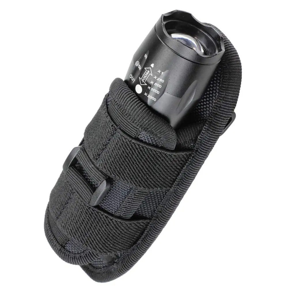 Rotatable Tactical Flashlight Holster with Belt Clip - Heavy Duty Nylon, Fits 18-35mm