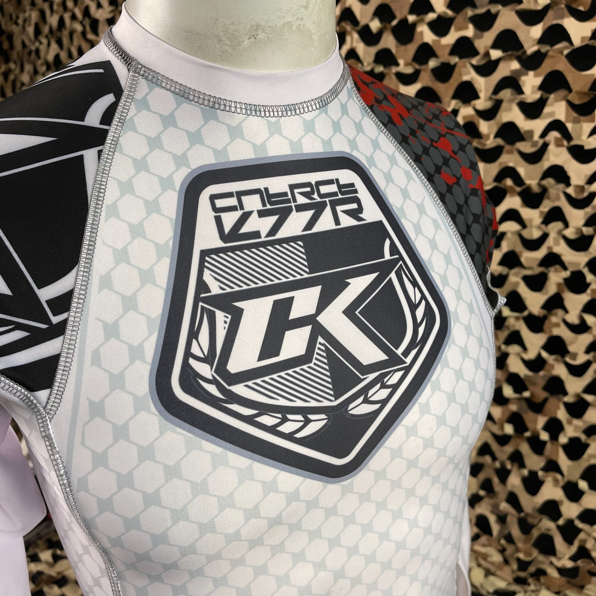 Long Sleeve Rashguard for Men - Contract Killer Stained White Large