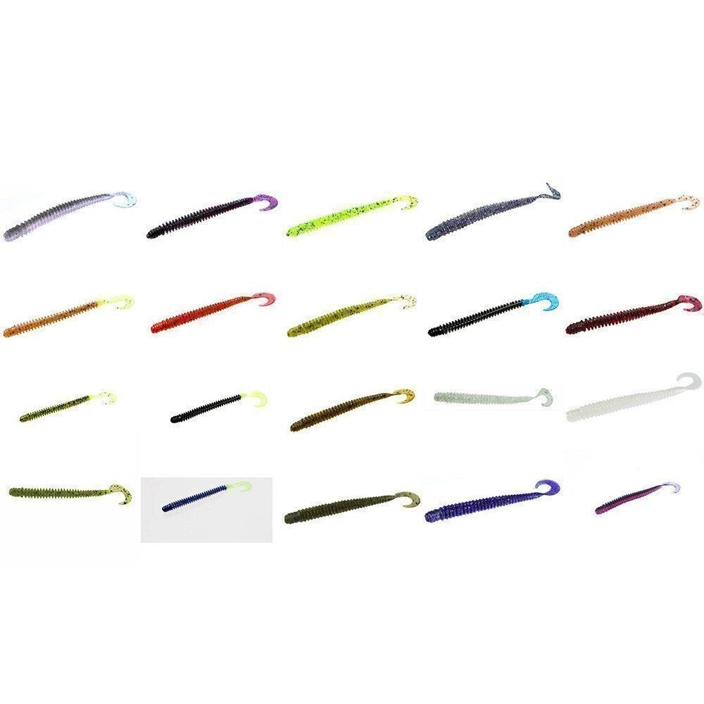 Soft Plastic Worm Bait Set - 4 Inch, 20 Pack, Multiple Colors
