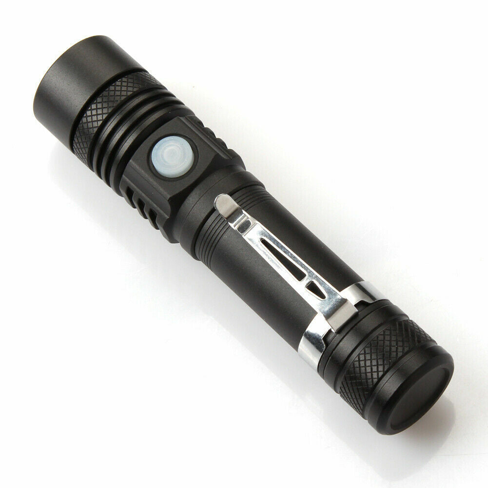 Rechargeable LED Tactical Flashlight with Zoom and Multiple Modes