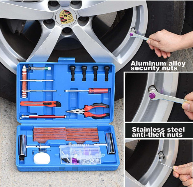 Automotive Tire Repair Kit 117 Pieces for Cars Motorcycles Trucks ATV