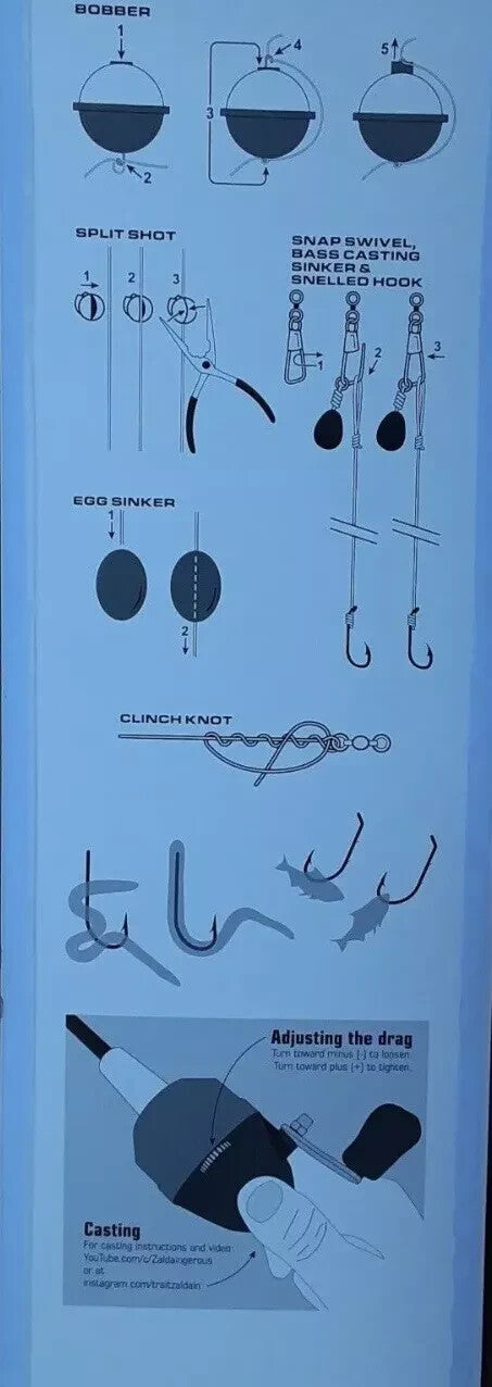 Eagle Claw Spin Cast Combo with Tackle Box - Fishing Set for Beginners