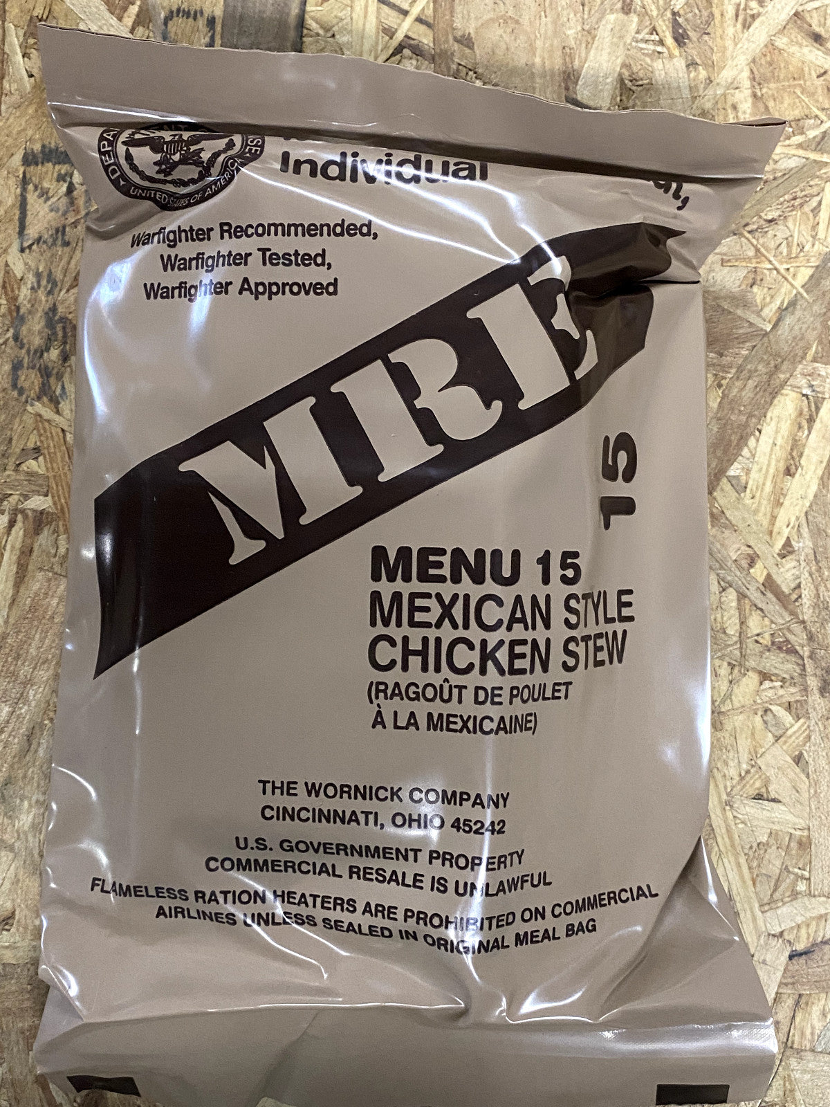 Military MRE Ready to Eat Meal Pack with Multiple Menu Options