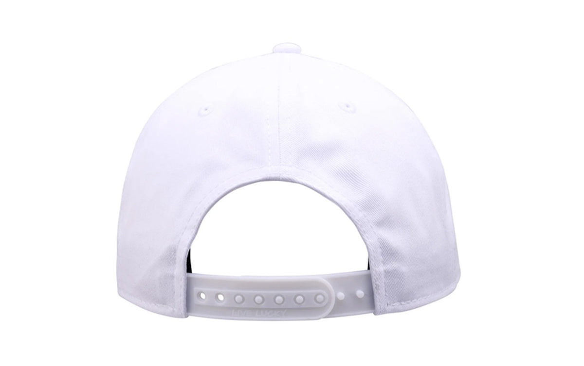 Black Clover Live Lucky Golfaholic Snapback Golf Hat - White