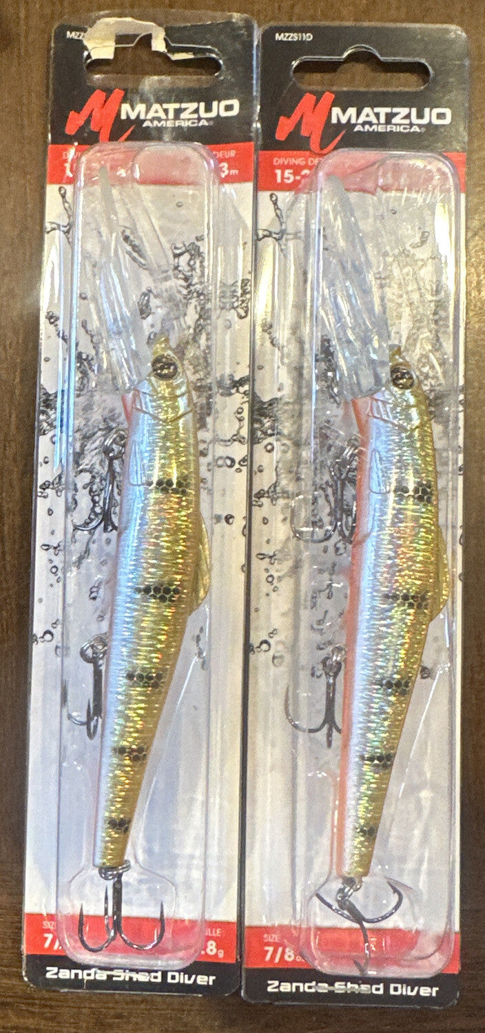Matzuo Zanda Shad Diver Tiger Perch Fishing Lure - 2 Pack