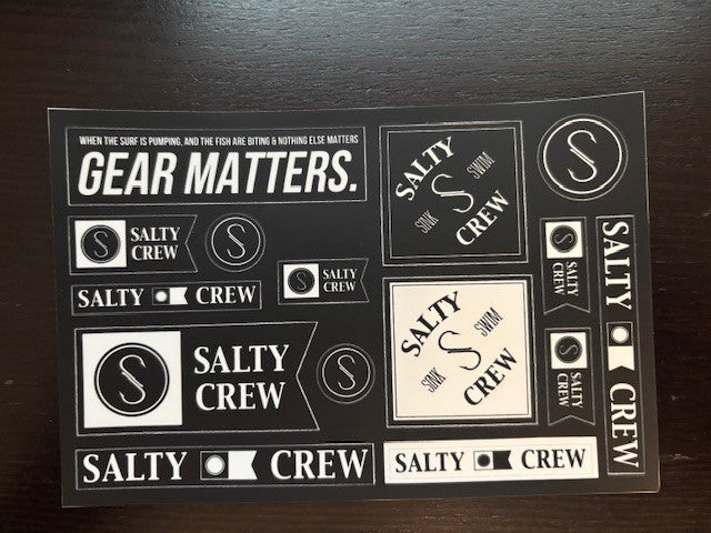 Salty Crew Custom OEM Sticker Sheet - 15 Durable Decals for Cars & Gear