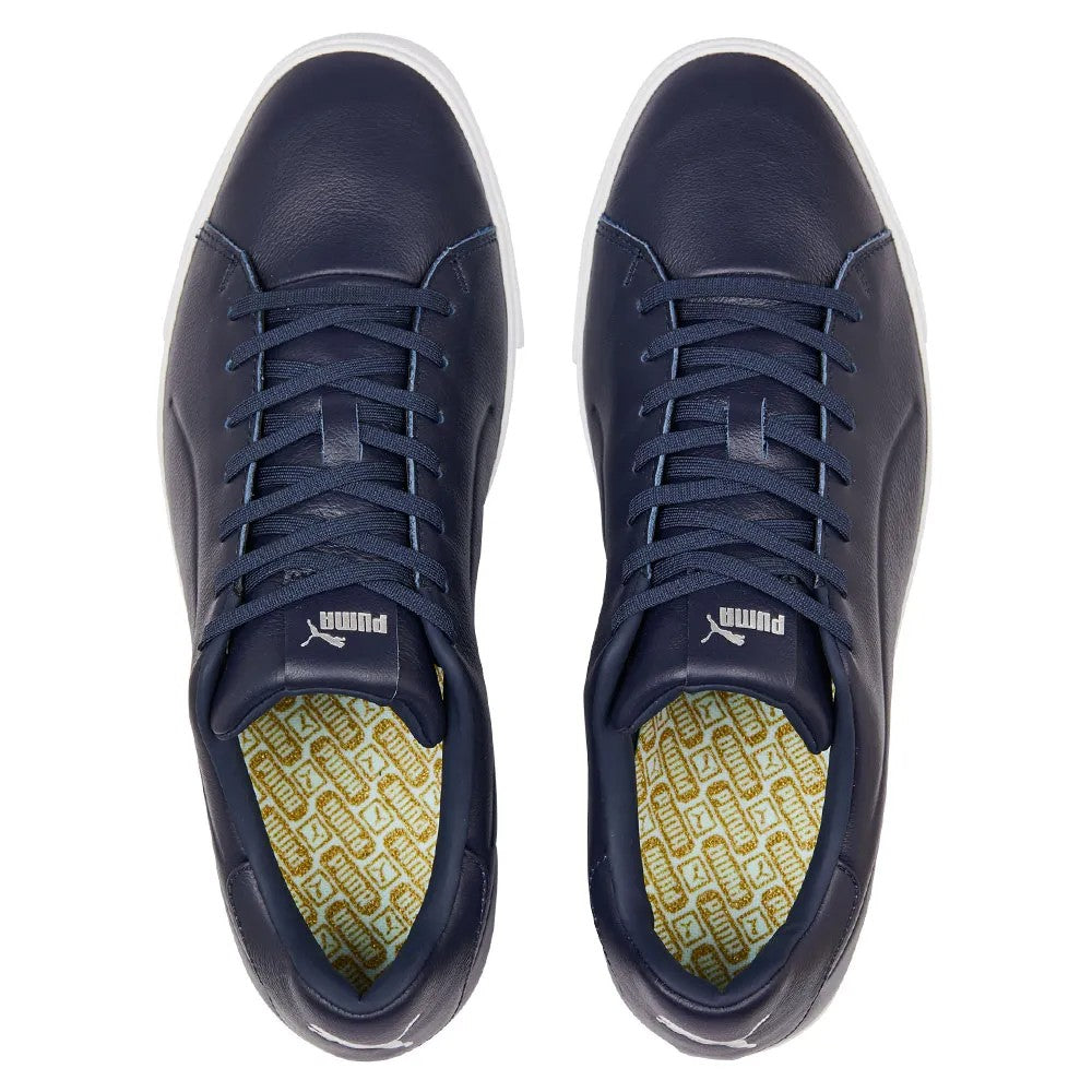 Men's Golf Shoes Spikeless Leather Performance Footwear - Navy