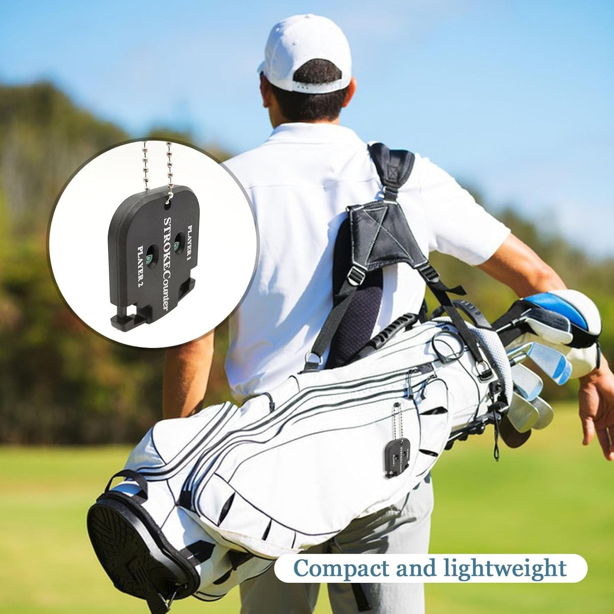 Portable Golf Score Counter Clicker 2 Pack - Stroke Tracking for 2 Players