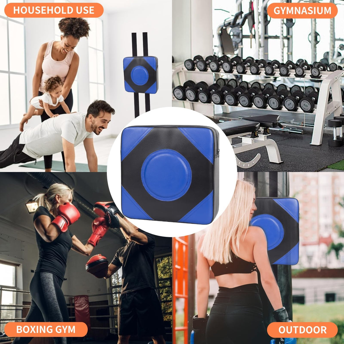 Wall Boxing Focus Target Pad Foam Training Equipment Adjustable Blue