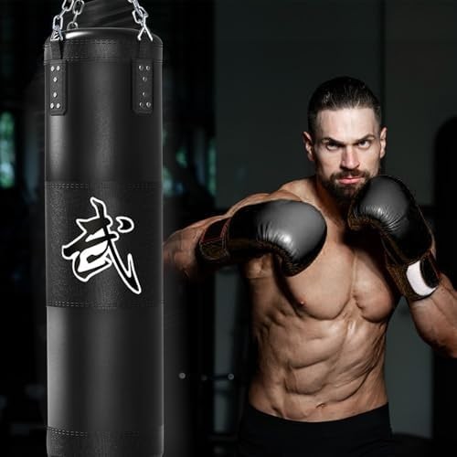 Heavy Boxing Punching Bag Set with Gloves and Accessories - 4Ft Unfilled