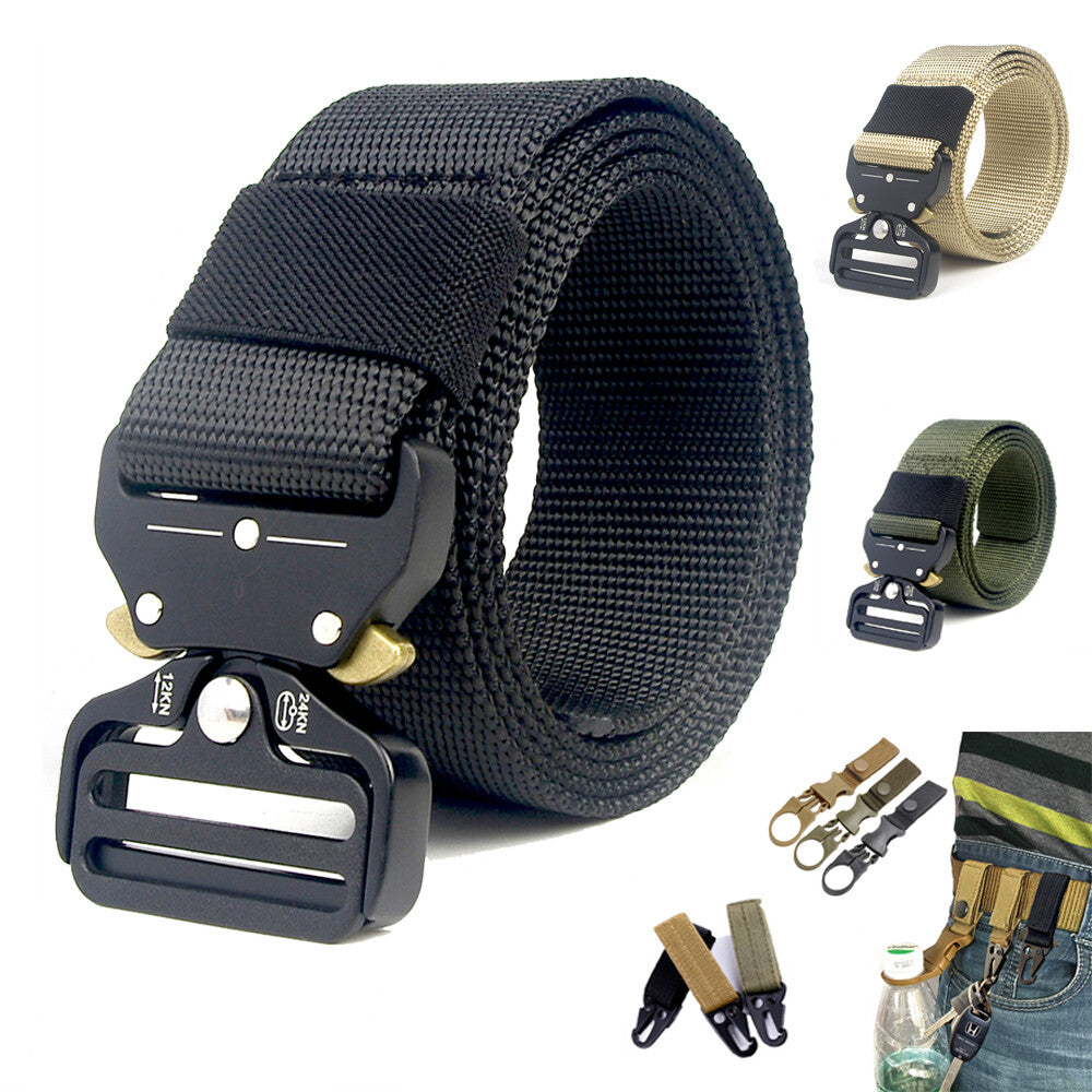 Heavy Duty Tactical Belt with Quick-Release Buckle for Outdoor Activities
