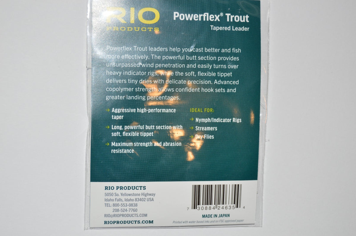 Rio Powerflex Trout Tapered Leaders 9ft 6x 3.4lb | Fly Fishing Leaders