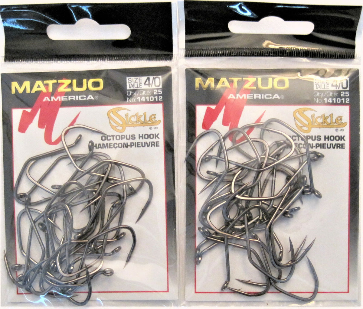Matzuo 4/0 Octopus Sickle Fish Hooks - Pack of 100