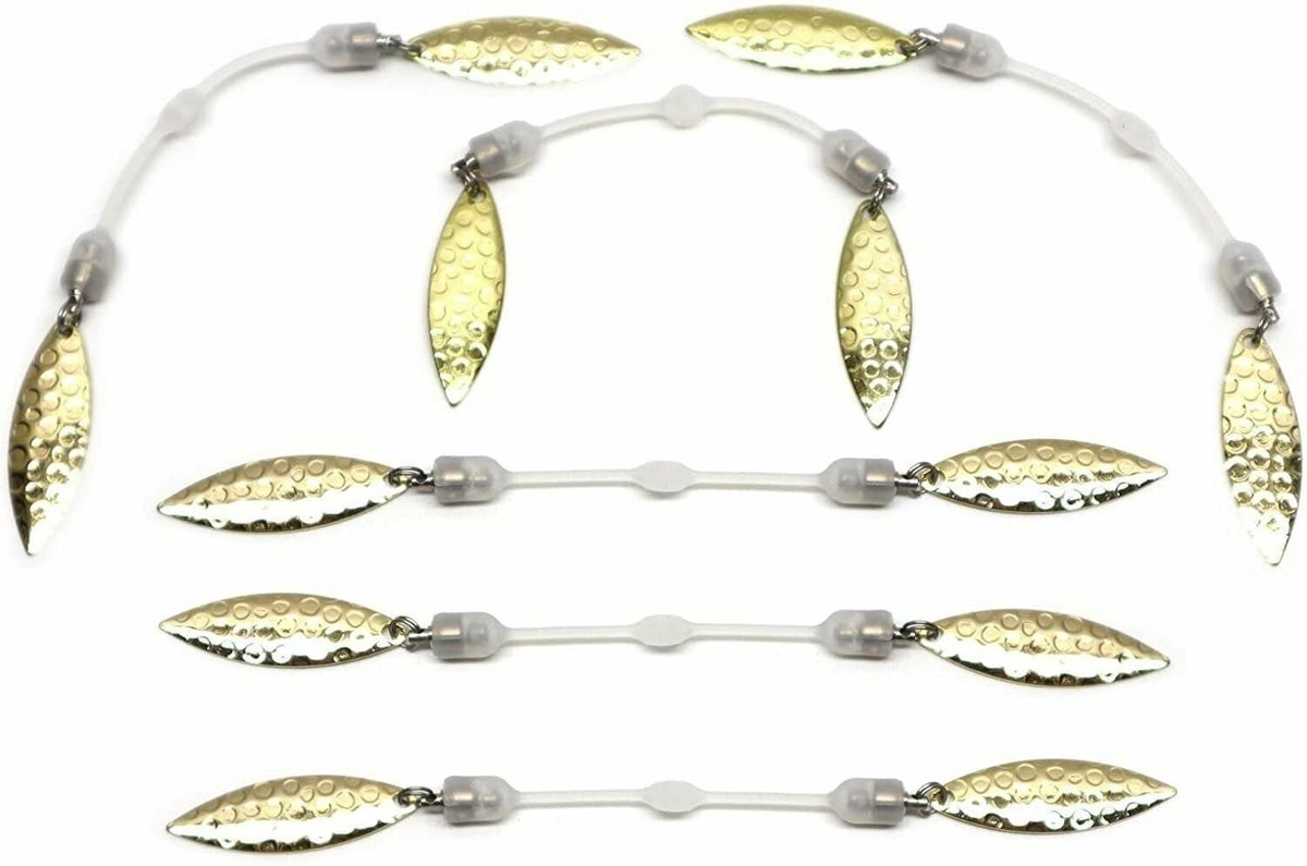 Fishing Spinner Blades 6 Pack for Lures - Twin Blade Slip-On Design