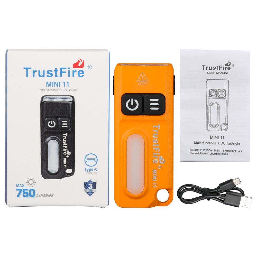Mini LED Flashlight Rechargeable USB-C Clip Light 750LM for Outdoor & Emergency
