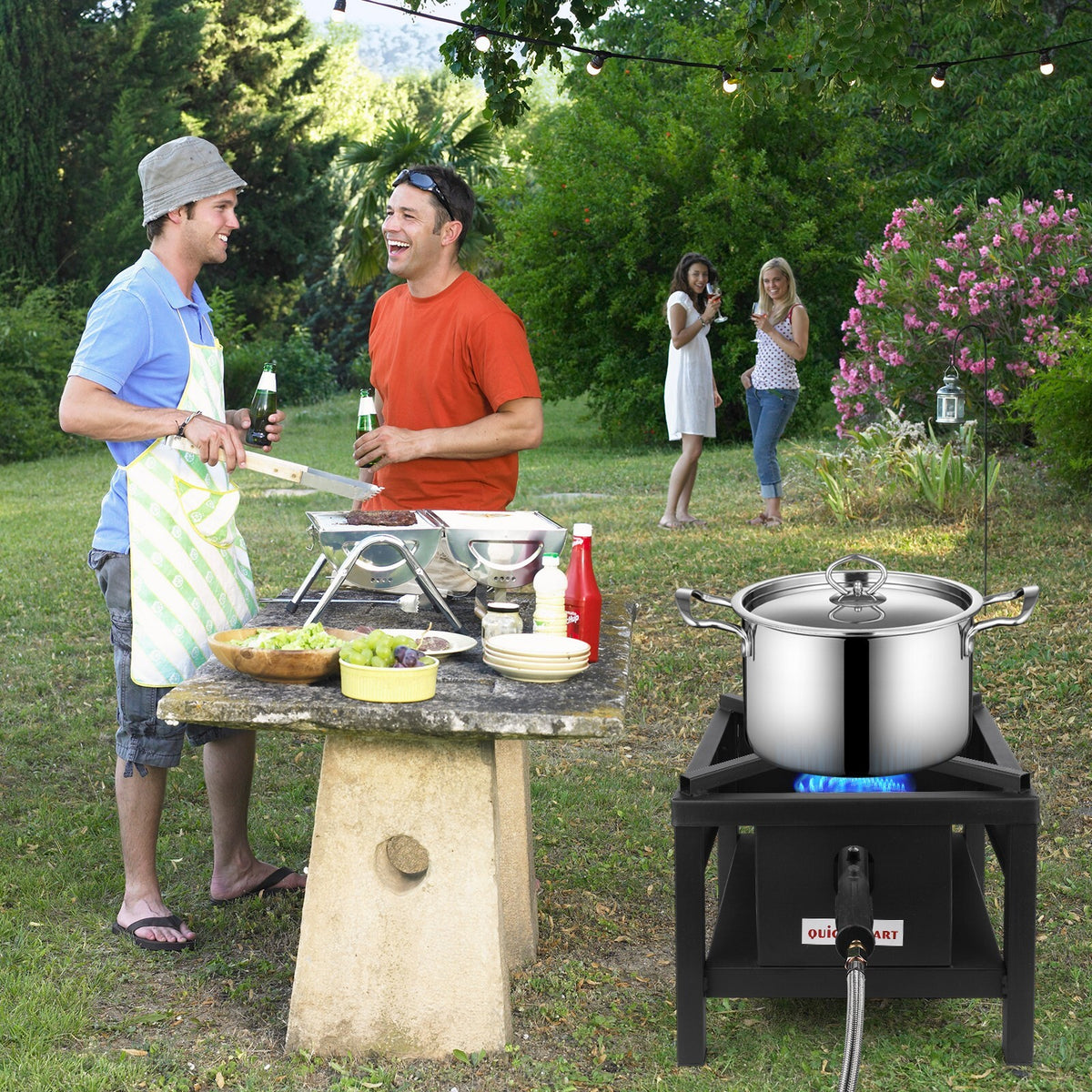 Heavy Duty Propane Burner with Stand - 260,000 BTU Commercial Grade Outdoor Stove