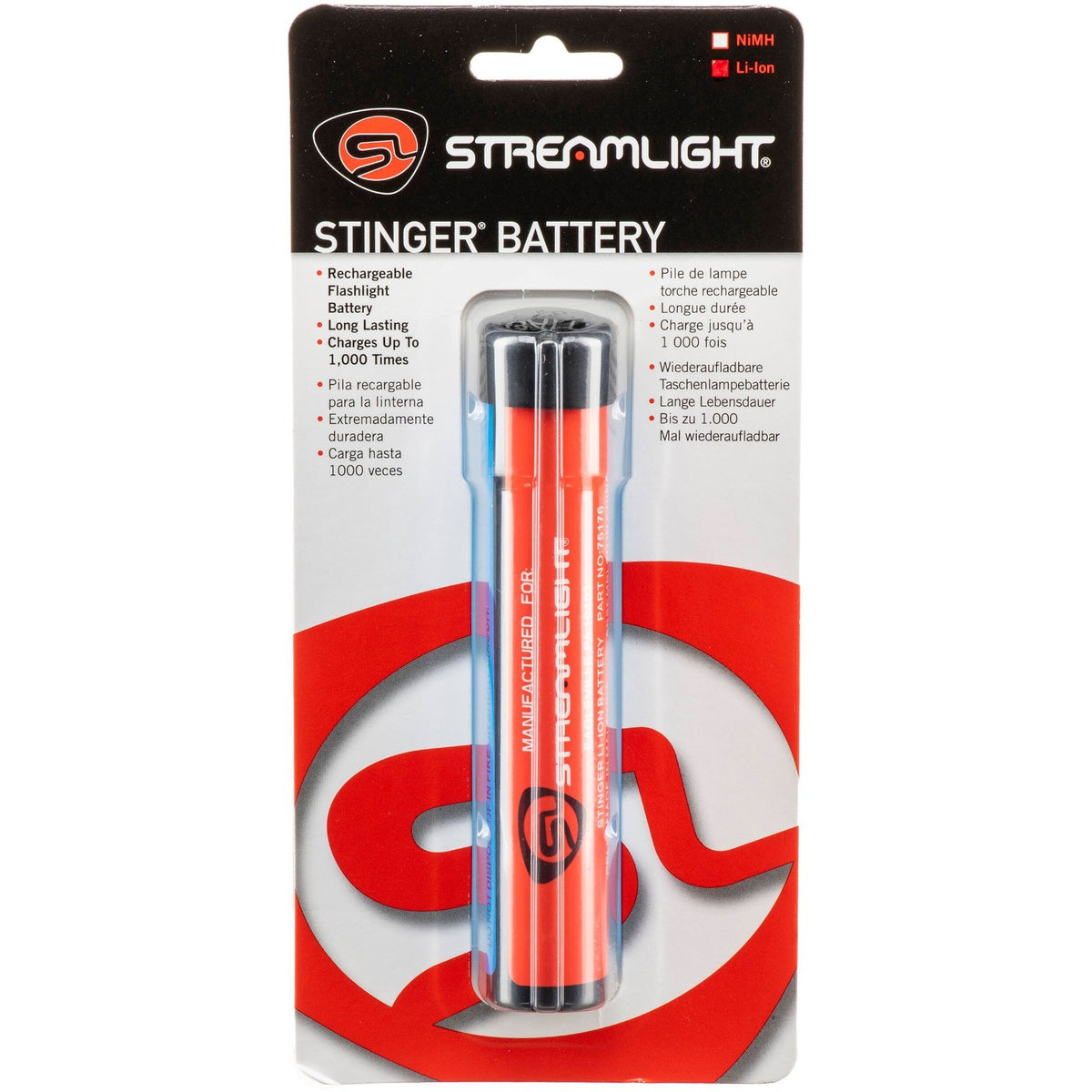 Rechargeable Lithium Ion Battery for Streamlight Stinger Flashlights - 3.6V, 1 Pack