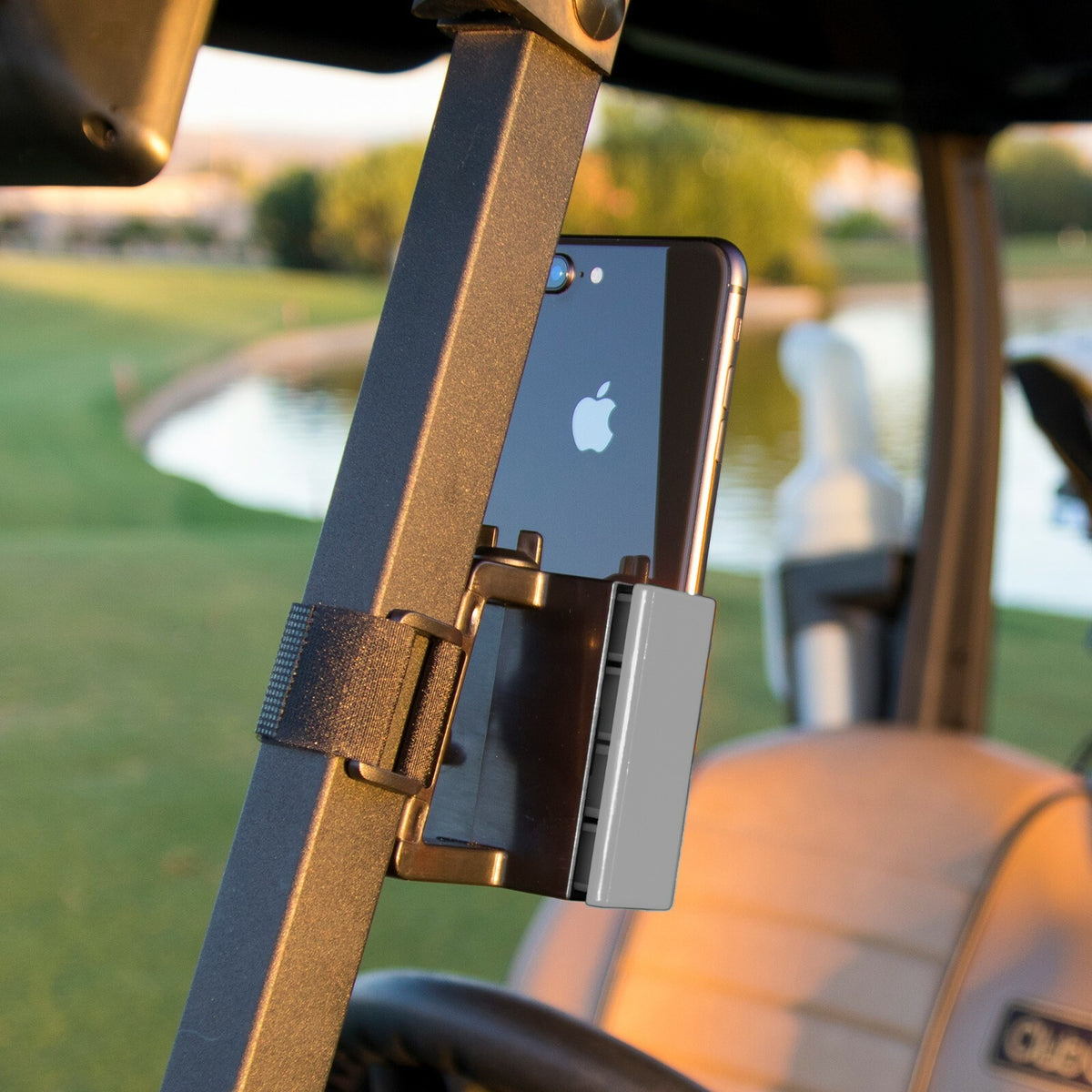 Golf Cart Phone Holder Adjustable Smartphone Caddy Gray