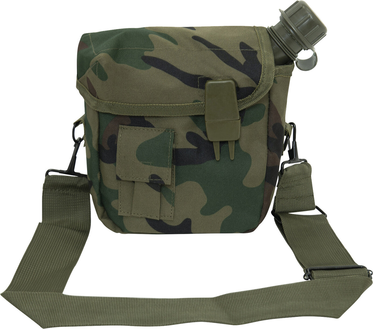 Military 2 Quart Nylon Canteen Cover with Carry Strap - Water Resistant Camping Accessory
