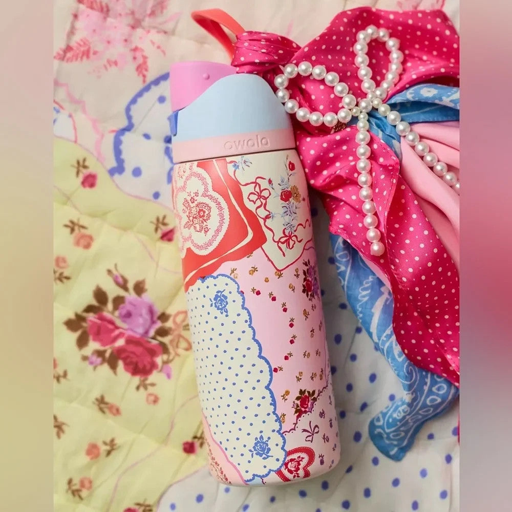 32oz Stainless Steel Water Bottle with Flip Lock & Multicolor Paisley Design