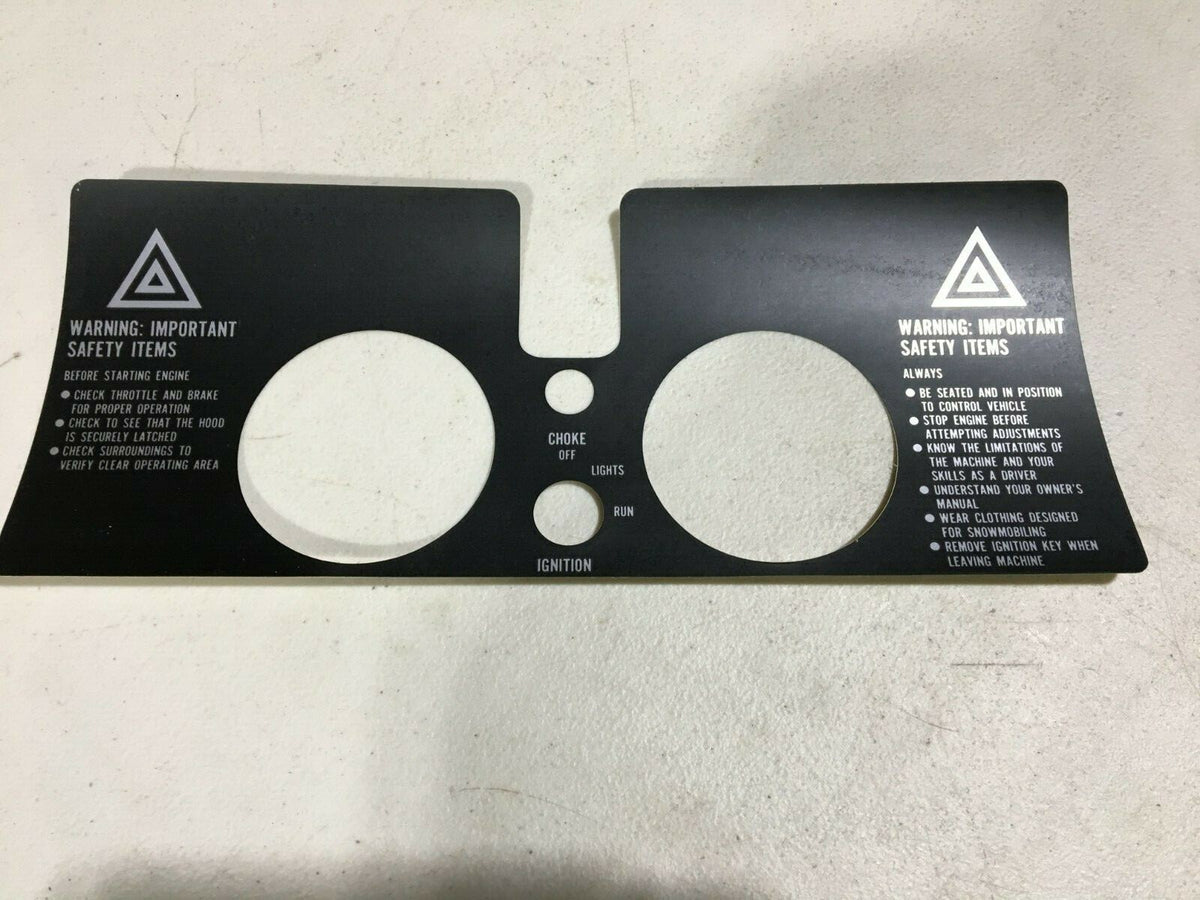 NOS Polaris 75 Colt SS Snowmobile Dash Decal Vintage Black on Silver